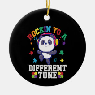 Rackning till en annan Tune Cute Panda Autism Julgransprydnad Keramik