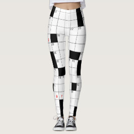 RÄCKVIDD PUZZLE TÄCKT SVART VITTT MINDRE RYCKER LEGGINGS