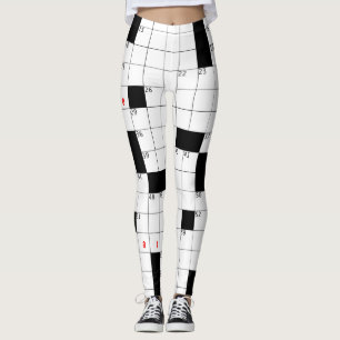 RÄCKVIDD PUZZLE TÄCKT SVART VITTT MINDRE RYCKER LEGGINGS