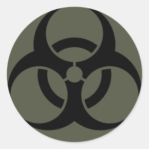 Räckviddlockklistermärke, Biohazard i svart Runt Klistermärke