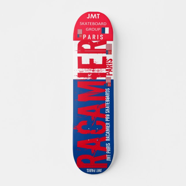 RACMIER JMT PARIS 7 3/4" Skateboarddäck Mini Skateboard Bräda 18,5 Cm (Framsida)