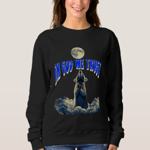 Racon in God We Trust Raccoon Howling Måne Funny R T Shirt