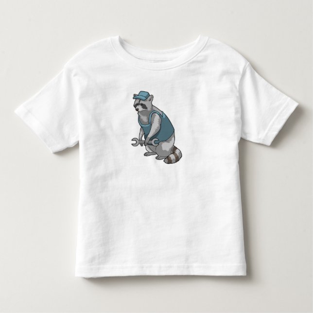 Racoon as Crateur med Wrench T Shirt (Framsida)