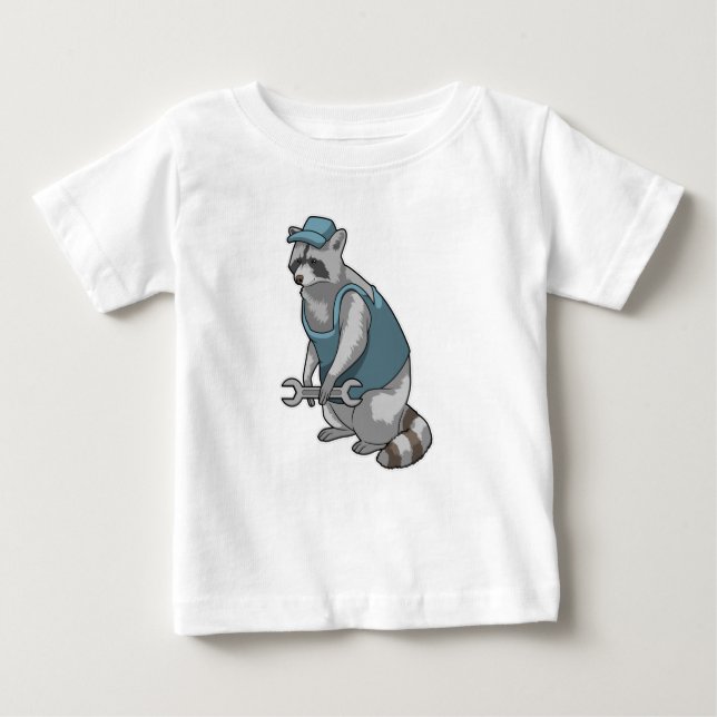 Racoon as Crateur med Wrench T Shirt (Framsida)