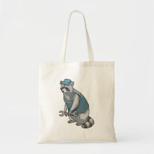 Racoon as Crateur med Wrench Tygkasse