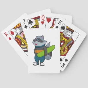 Racoon as Snowboarder with Snowboard Casinokort