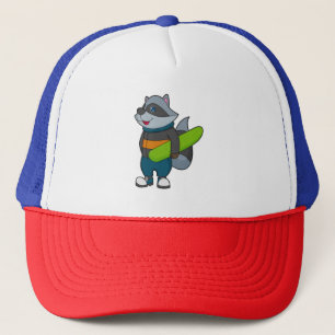 Racoon as Snowboarder with Snowboard Keps