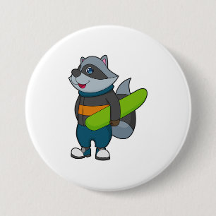 Racoon as Snowboarder with Snowboard Knapp