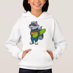 Racoon as Snowboarder with Snowboard T Shirt