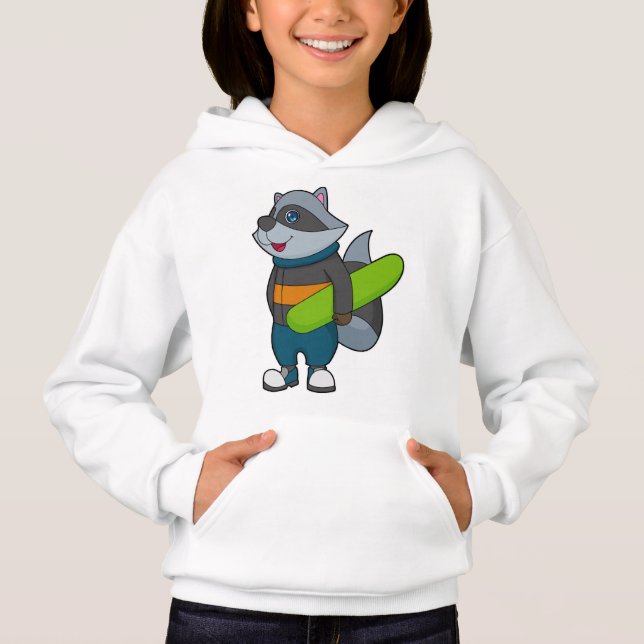 Racoon as Snowboarder with Snowboard T Shirt (Framsida)