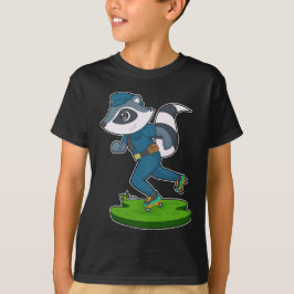 Racoon Cop Roller skridskor Polisen T Shirt