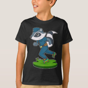 Racoon Cop Roller skridskor Polisen T Shirt