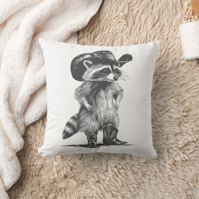 Racoon Cowboynuny Racoon Graphic Meme Manar Kvinno Kudde (Filt)