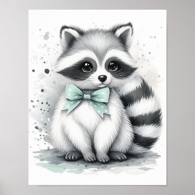 Racoon Forest Nursery Wall Art Poster (Framsidan)