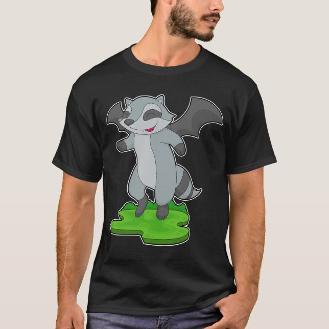 Racoon Halloween Vampire T Shirt (Framsida)