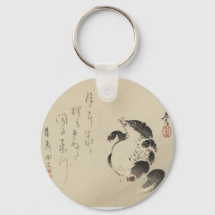 Racoon-hund (Tanuki) vid Shibata Zeshin Nyckelring