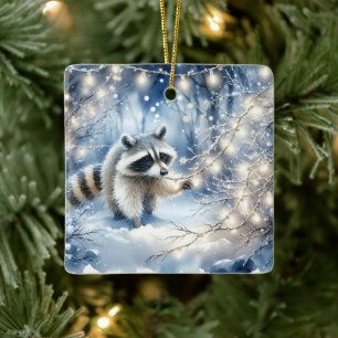 Racoon Magic Enchanzed-julskogen Julgransprydnad Keramik