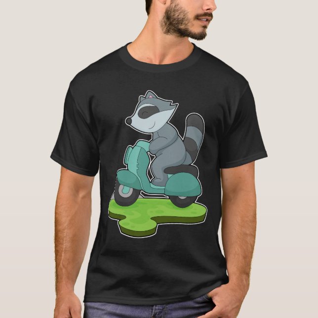 Racoon Motorcykel T Shirt (Framsida)