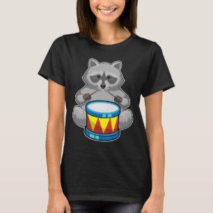 Racoon Musician Drum Music T Shirt