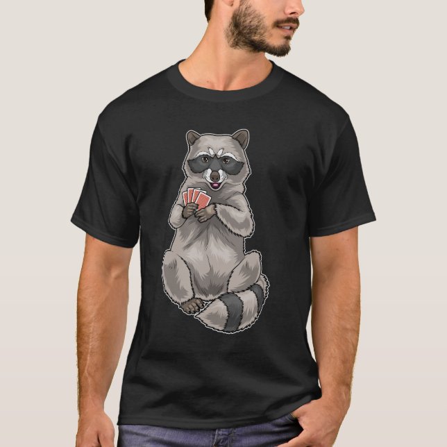 Racoon Poker-kort T Shirt (Framsida)