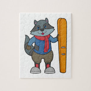 Racoon Skier Ski Pussel