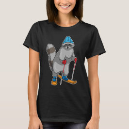 Racoon Skier Ski T Shirt