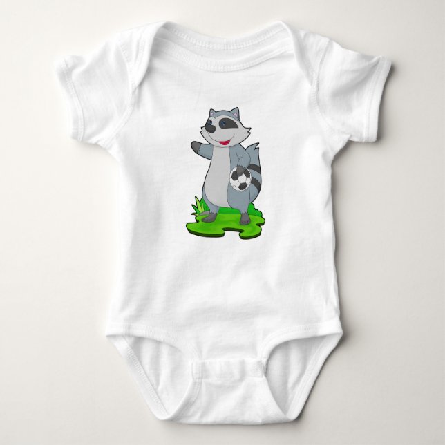 Racoon Soccer-spelare T Shirt (Framsida)