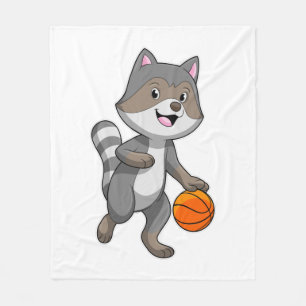 Racoon som Basketball-spelare med Basketball Fleecefilt