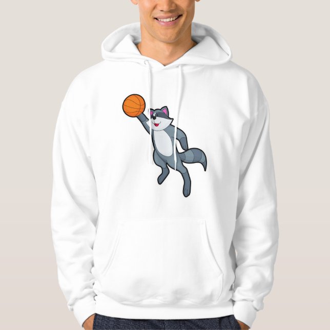 Racoon som Basketball-spelare med Basketball Hoodie (Framsida)