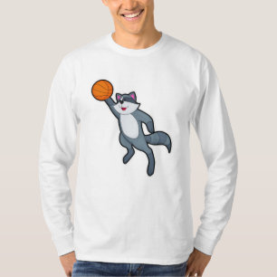 Racoon som Basketball-spelare med Basketball T Shirt