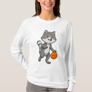 Racoon som Basketball-spelare med Basketball T Shirt