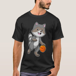 Racoon som Basketball-spelare med Basketball T Shirt