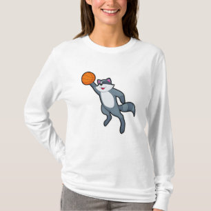 Racoon som Basketball-spelare med Basketball T Shirt