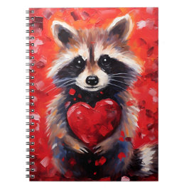 Racoon Valentines day Anteckningsbok