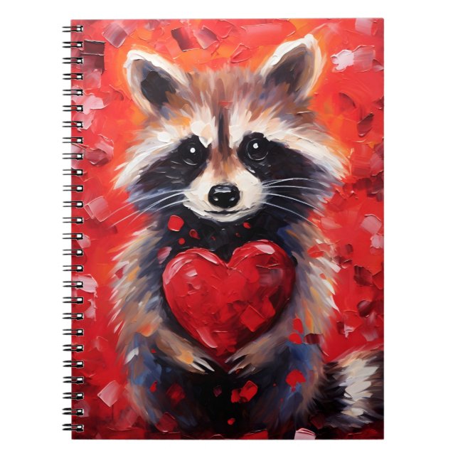 Racoon Valentines day Anteckningsbok (Framsidan)