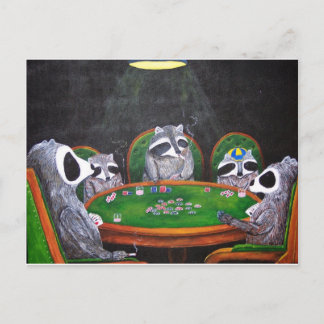 Racoons Poker Vykort