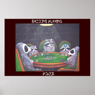 RACOONS SOM LEKER POKER POSTER