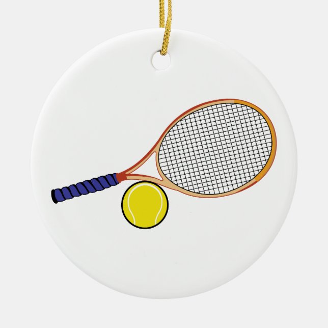 Racquet och boll julgransprydnad keramik (Framsidan)