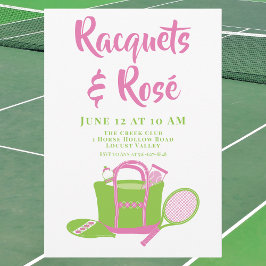 Racquet & Rosé Tennisparty / Preppy Cocktail Inbjudningar