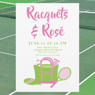 Racquet & Rosé Tennisparty / Preppy Cocktail Inbjudningar