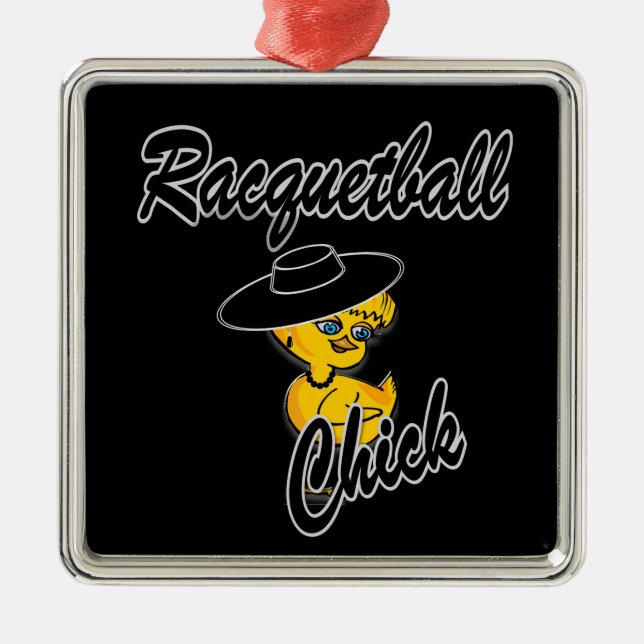 Racquetball Chick nr 4 Julgransprydnad Metall (Framsidan)
