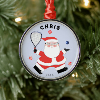 Racquetball Helgdag Keepsaké Gift Julgransprydnad Metall
