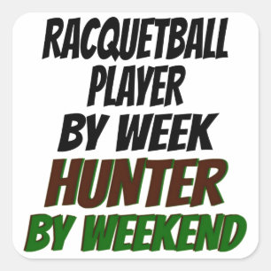 Racquetball Player Hunter Fyrkantigt Klistermärke