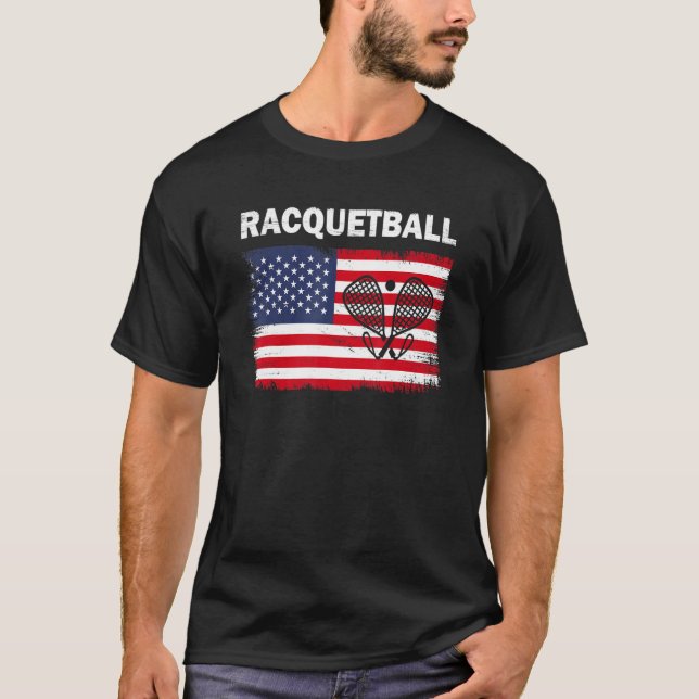 Racquetball Player Racquetball Crew Racquet Spor T Shirt (Framsida)
