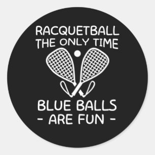 Racquetball PlayerTime Blue Bollar Roligt Runt Klistermärke
