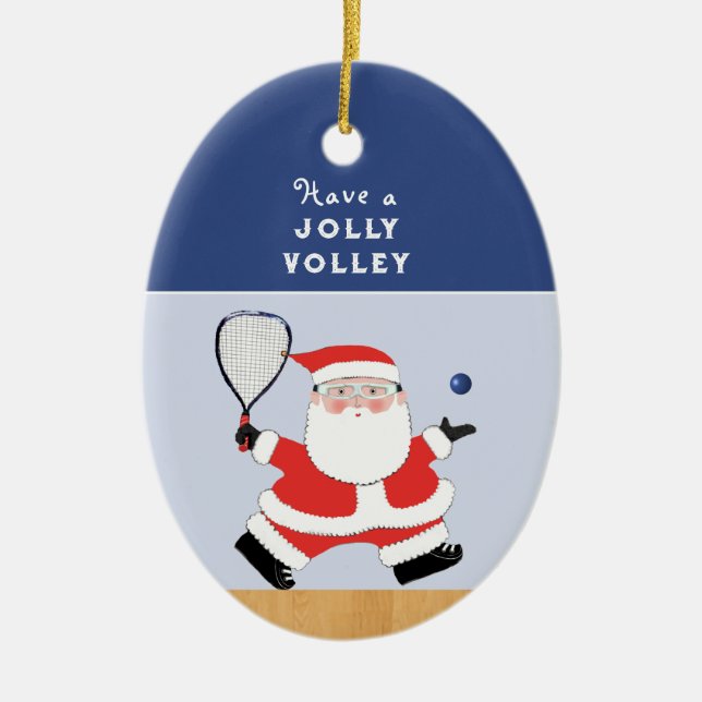 Racquetball-samlar-keramikprydnad Julgransprydnad Keramik (Framsidan)