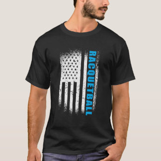 Racquetball Usa 4:e juli amerikanska Flagga T Shirt