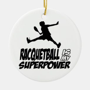 racquetballen är min superpower julgransprydnad keramik