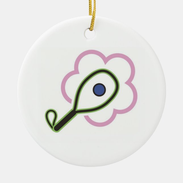 Racquetballflicka Julgransprydnad Keramik (Framsidan)