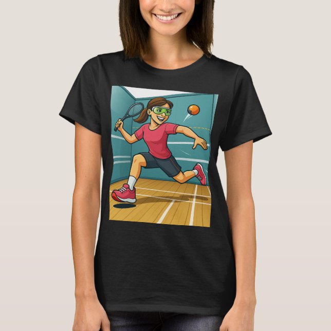 Racquetballkvinna T Shirt (Framsida)
